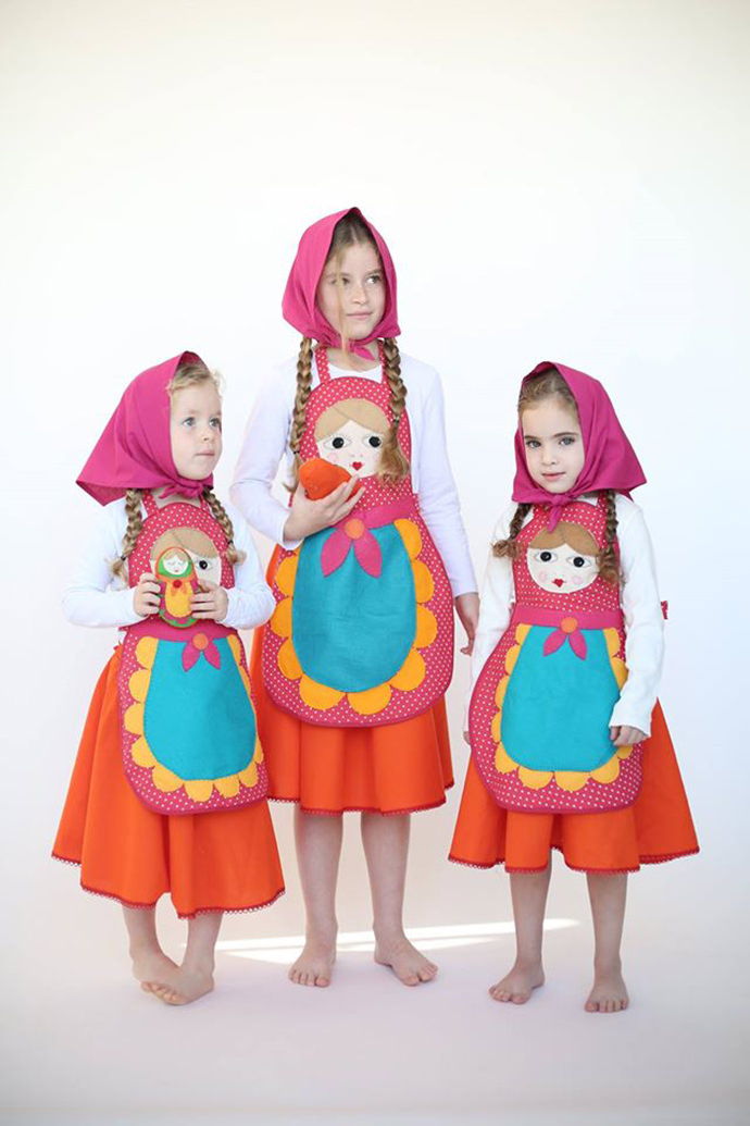 Three Pretty Babushkas Group Costume 