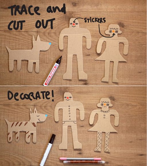 Upcycled Cardboard Dress Up Dolls Handmade Charlotte