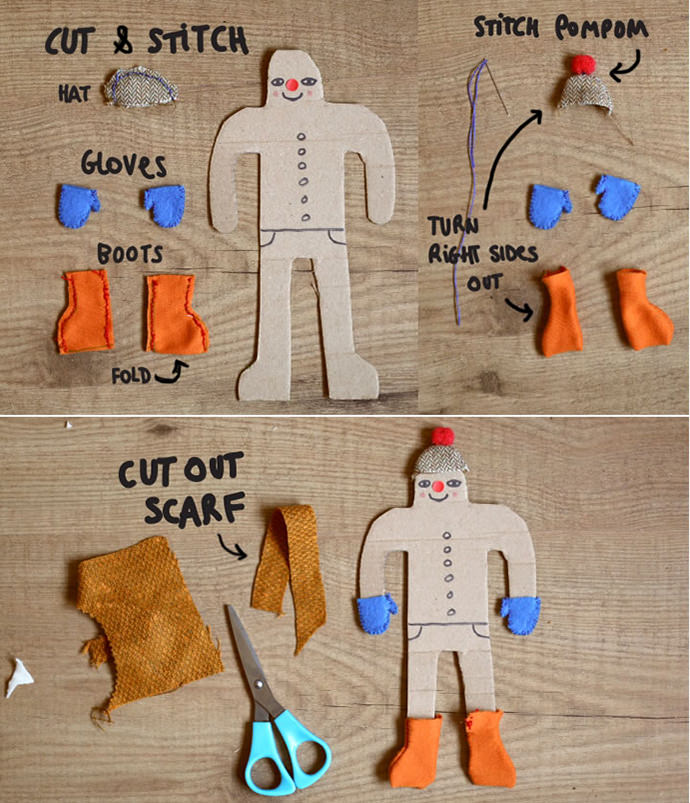 DIY Upcycled Cardboard Dress Up Dolls 