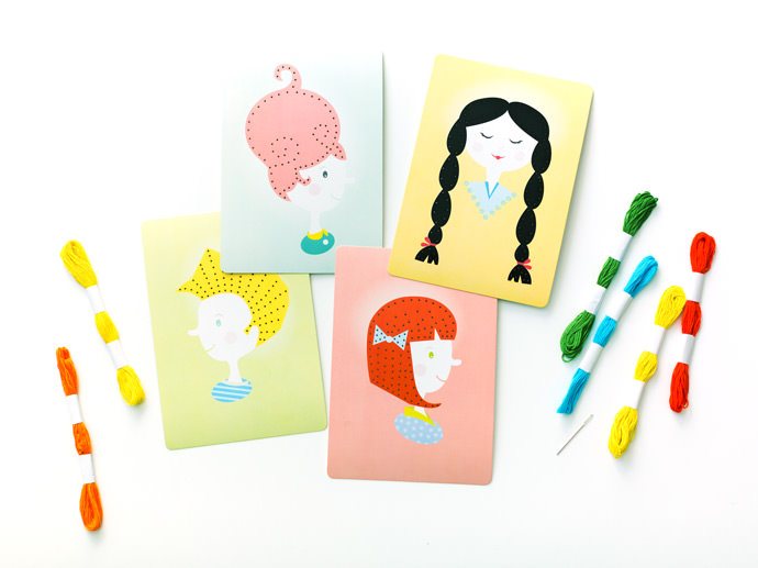 Teach your kids how to sew with Handmade Charlotte Lacing Card Kits from Pottery Barn Kids