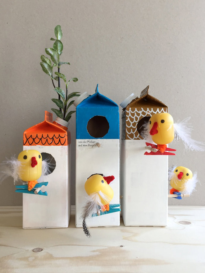 Milk Carton Bird Houses