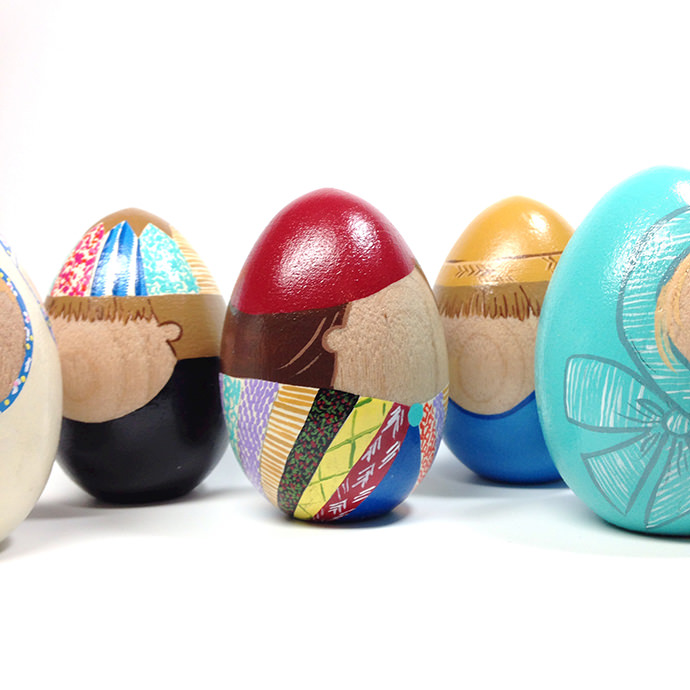 Custom Family Wooden Eggs