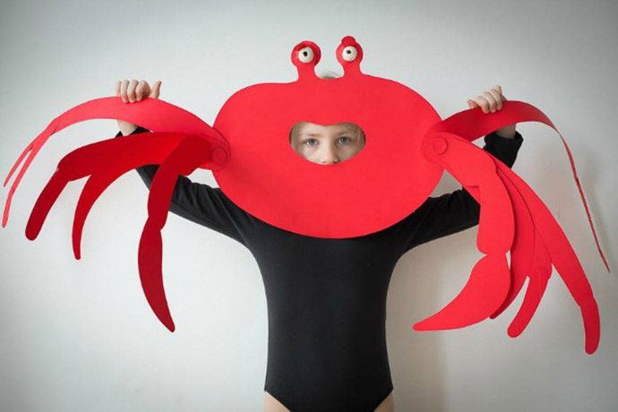 Crab mask paper craft for kids 