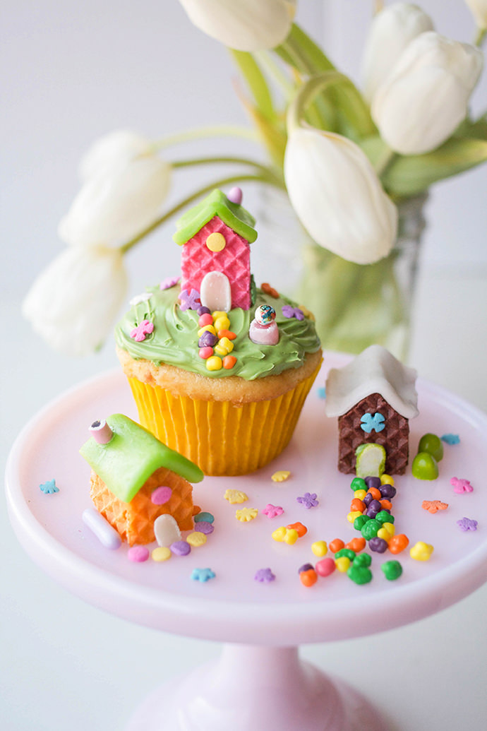 Wafer Cookie Fairy Houses