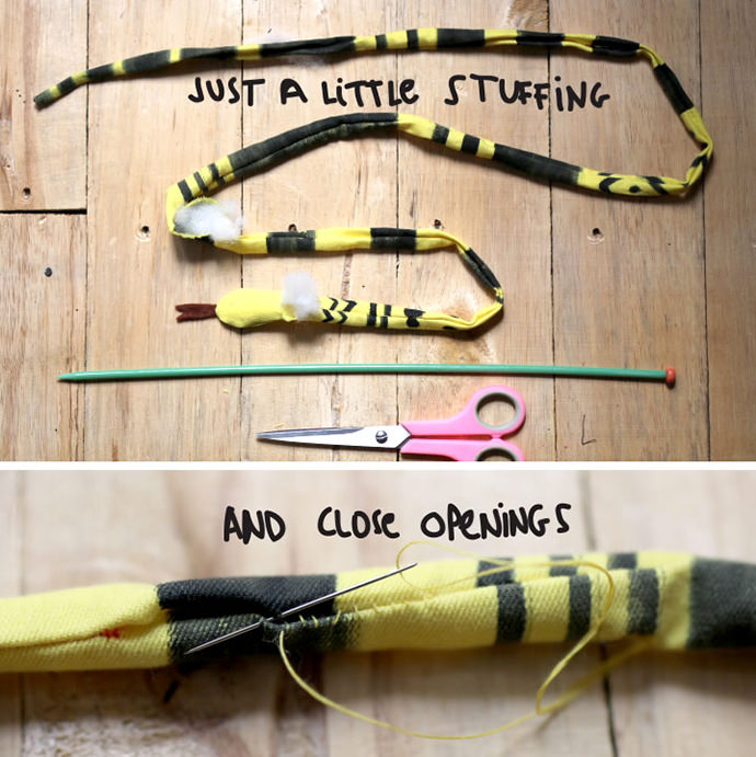Easy-Sew Stuffed Snake Belt