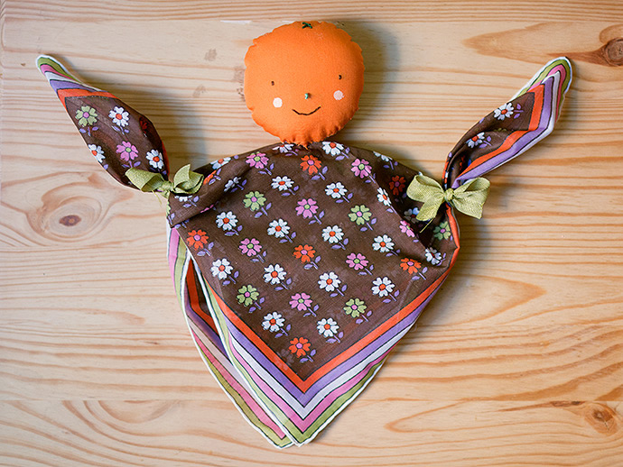 DIY Fabric Handkerchief Dolls for Kids