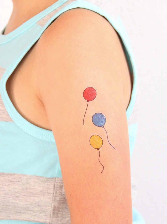 Temporary Balloon Tattoos for Kids