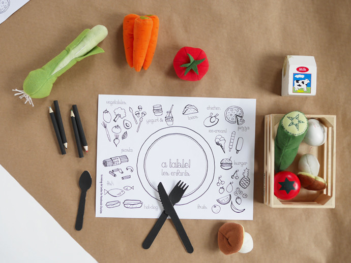 DIY Coloring Printable Placemats for Kids 