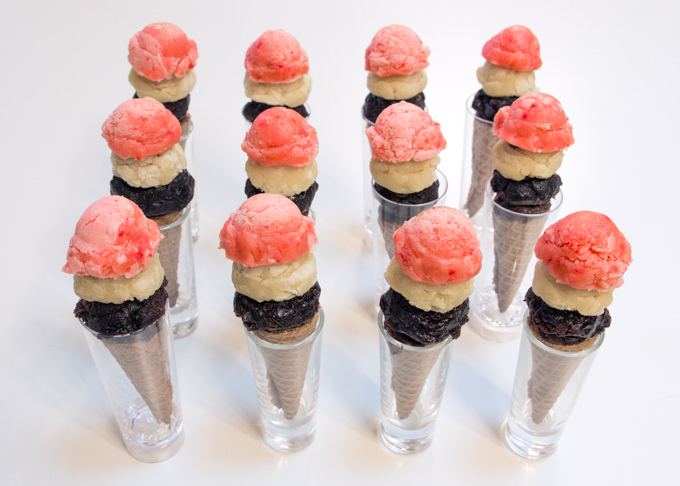 Easy Bake Neapolitan Brownie Ice Cream Cones