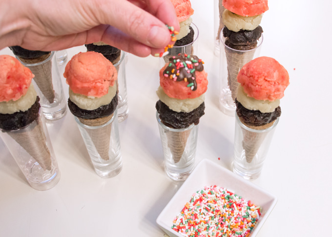 Easy Bake Neapolitan Brownie Ice Cream Cones 