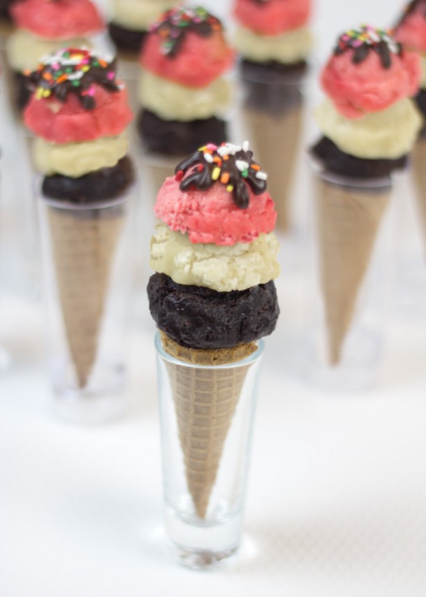 Easy Bake Neapolitan Brownie Ice Cream Cones Handmade Charlotte