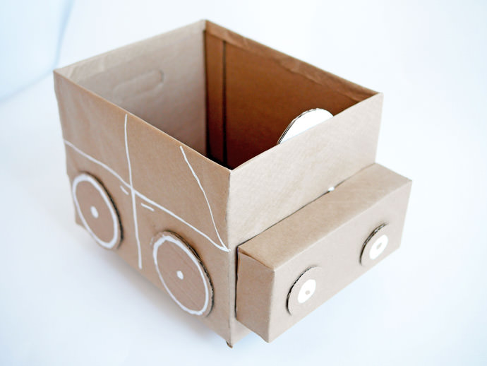 diy toy storage with cardboard boxes