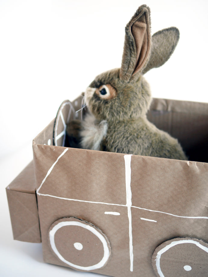 diy toy storage with cardboard boxes