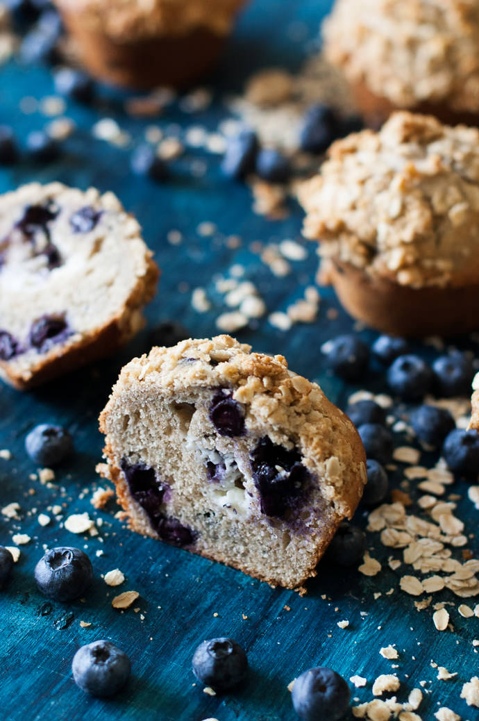 Ginormous Bakery-style Blueberry Cheesecake Muffins