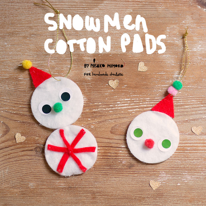 Cotton Pad Snowmen