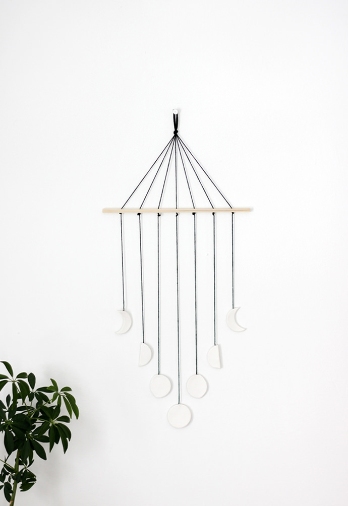 DIY Moon Phase Wall Mobile, tutorial via A Merry Thought