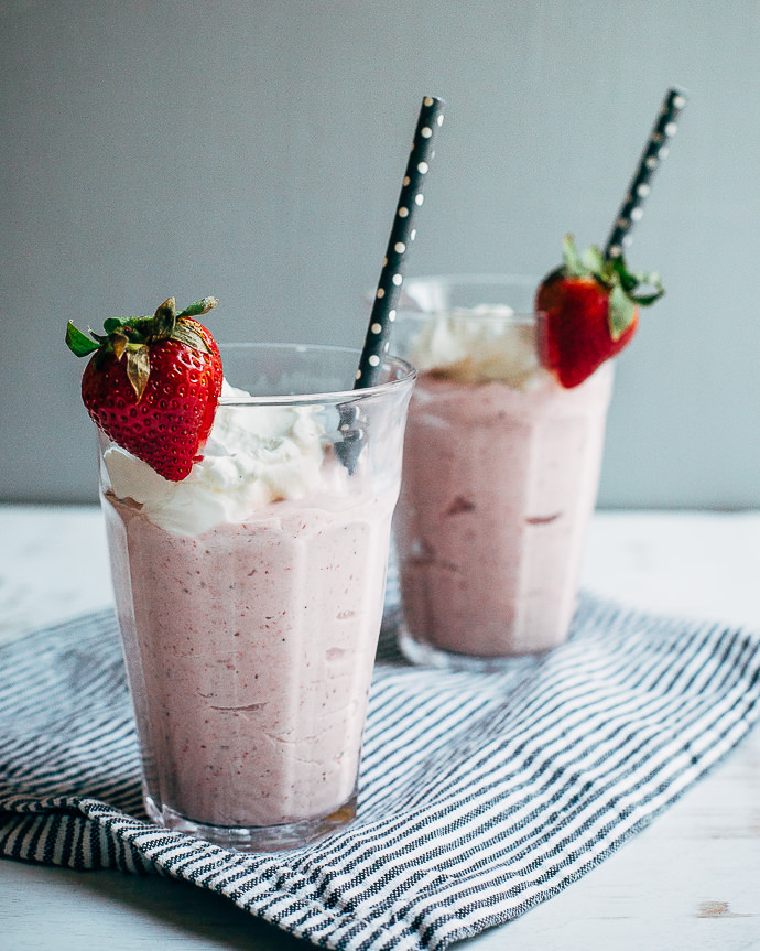Roasted Strawberry Milkshakes