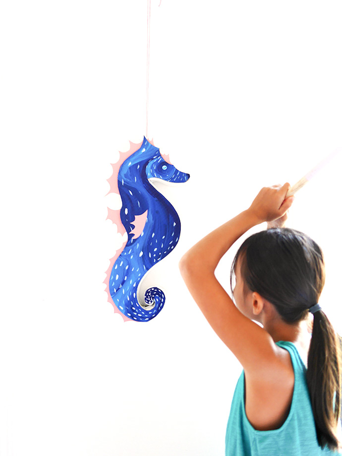 DIY Seahorse Pinata - Perfect for a kid's party!