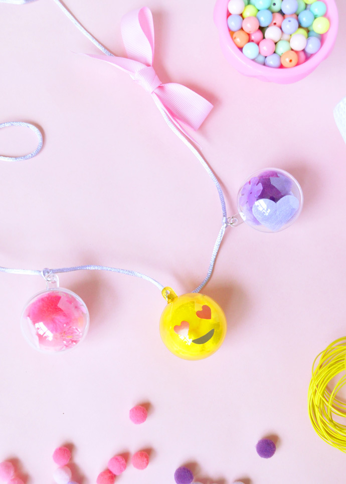 DIY Emoji Bubble Necklaces