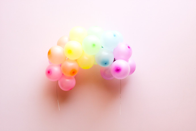 DIY Rainbow Balloon Cake Topper