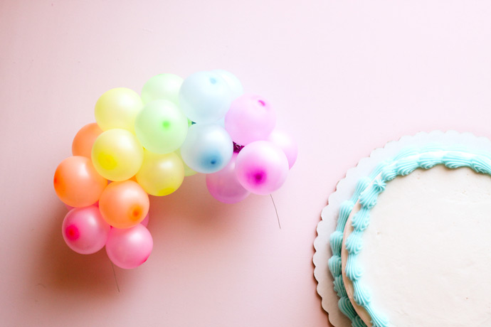 DIY Rainbow Balloon Cake Topper