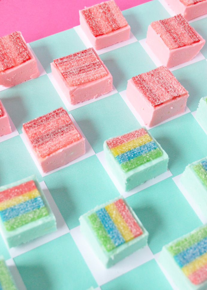 Rainbow Fudge Checkers