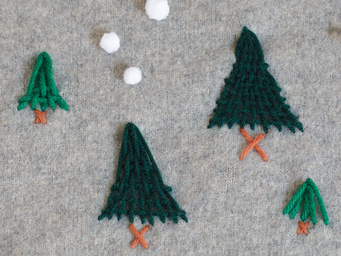 DIY Winter Woods Embroidered Pullover