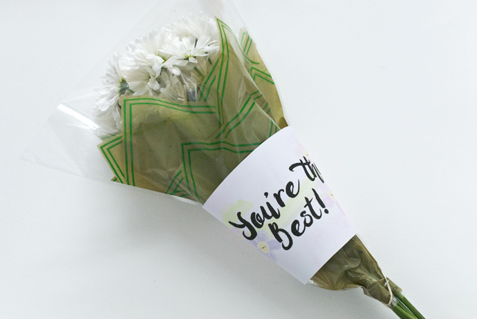 Printable Fresh Flower Bouquet Wrap
