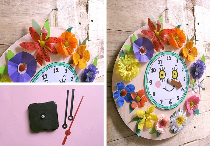 DIY Floral Toy Clock
