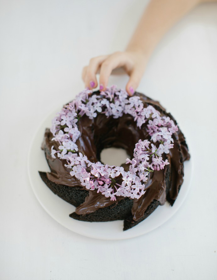 Chocolate Cake With Flowers Handmade Charlotte