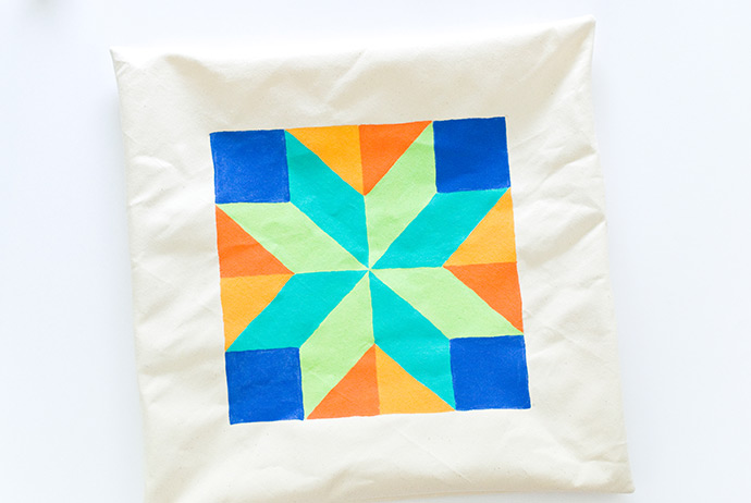 Painted Quilt Block Pillows