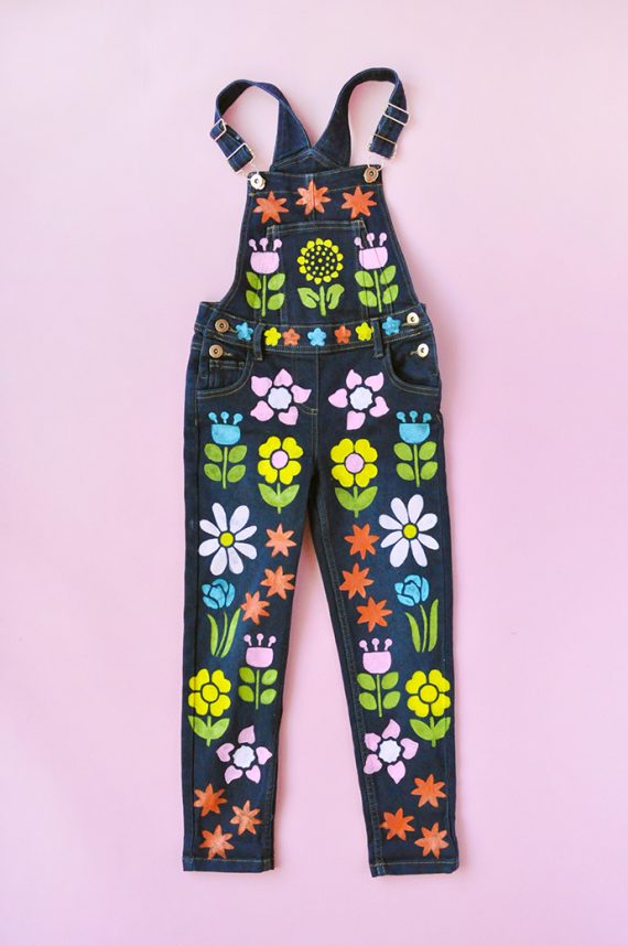 DIY Stencilled Overalls Handmade Charlotte