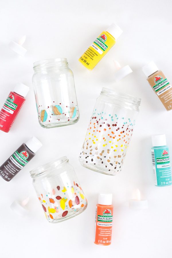 Painted Holiday Candle Jars Handmade Charlotte