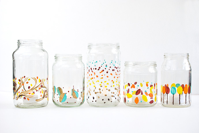 Painted Holiday Candle Jars Handmade Charlotte