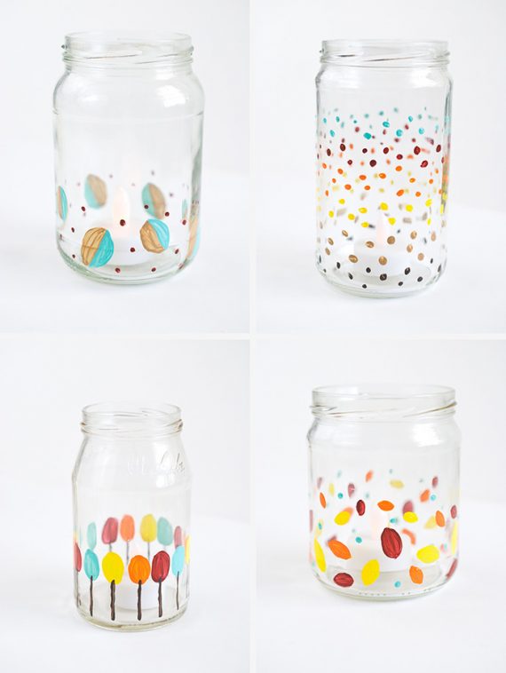 Painted Holiday Candle Jars Handmade Charlotte