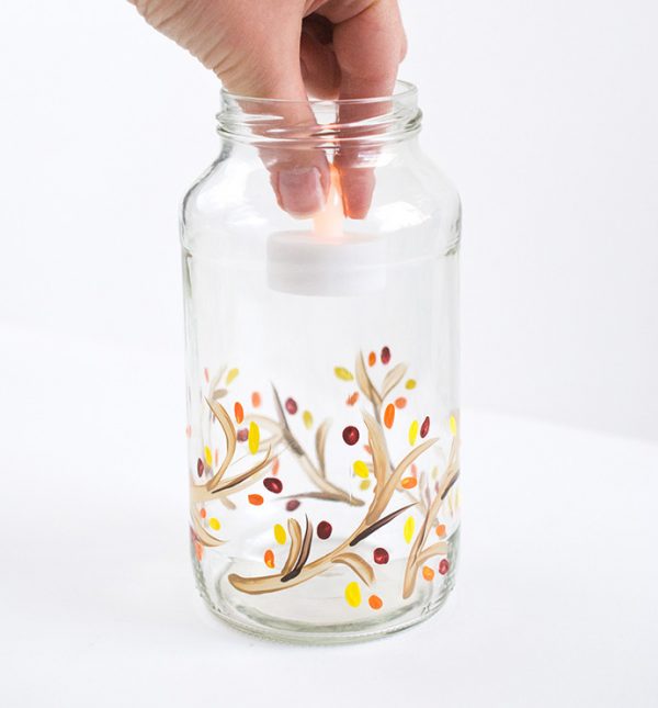 Painted Holiday Candle Jars Handmade Charlotte