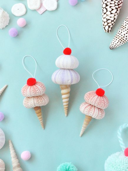 DIY Seashell Ice Cream Ornaments | Handmade Charlotte