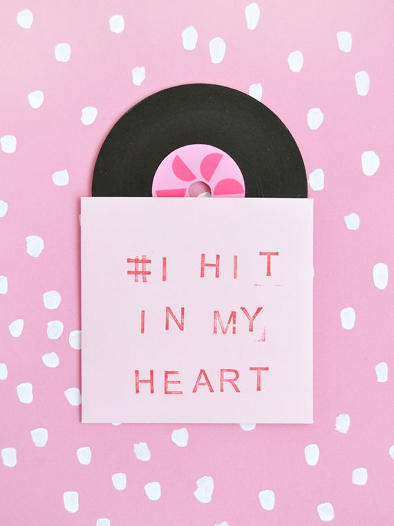 Painted Record Valentines | Handmade Charlotte