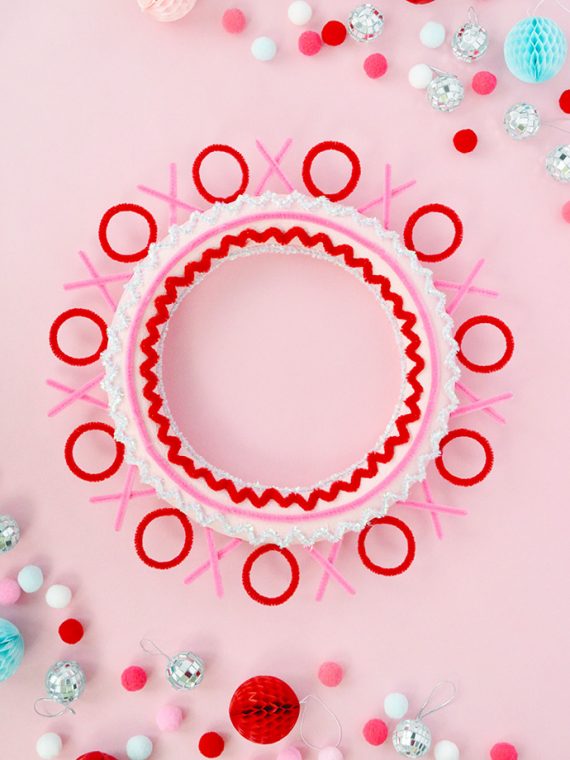 Pipe Cleaner Valentine's Day Wreath Handmade Charlotte