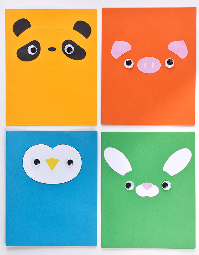 Animal Face Pocket Folders | Handmade Charlotte