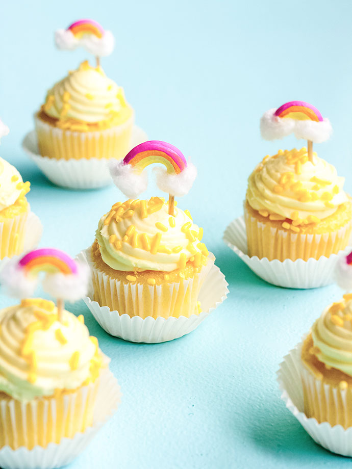 Macaroni Rainbow Cupcake Toppers