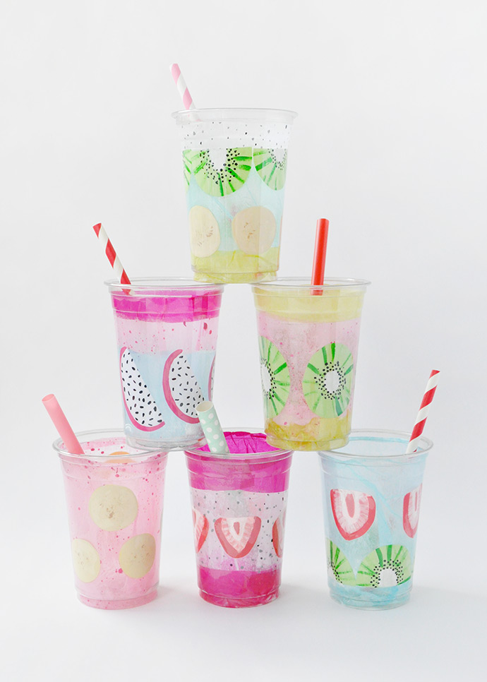 Painted Smoothie Cups