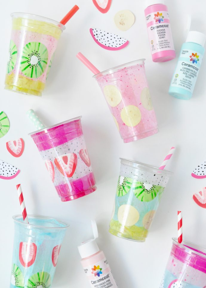 Painted Smoothie Cups
