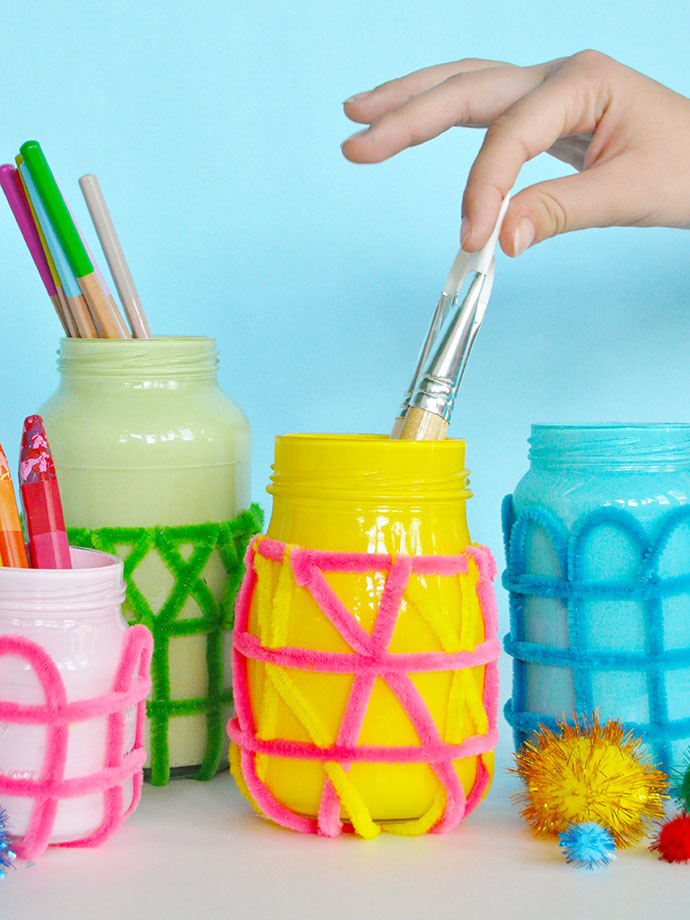 Woven Pipe Cleaner Jars