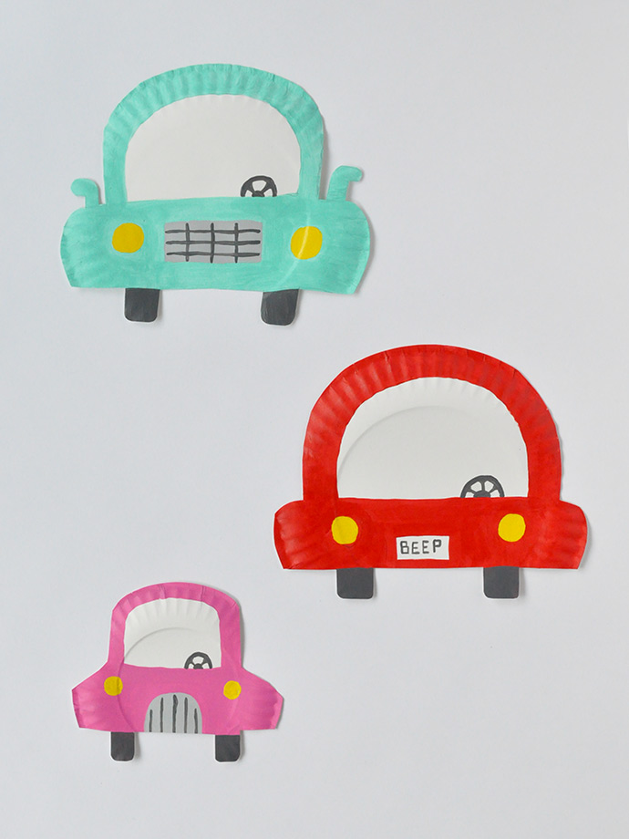 Painted Paper Plates Cars