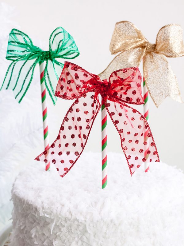 Christmas Bow Cake Toppers | Handmade Charlotte