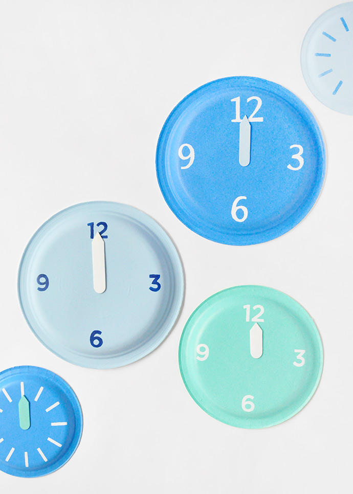 New Year's Eve Paper Plate Clocks