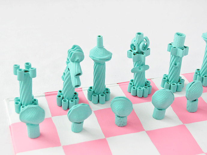 DIY Painted Pasta Chess Set