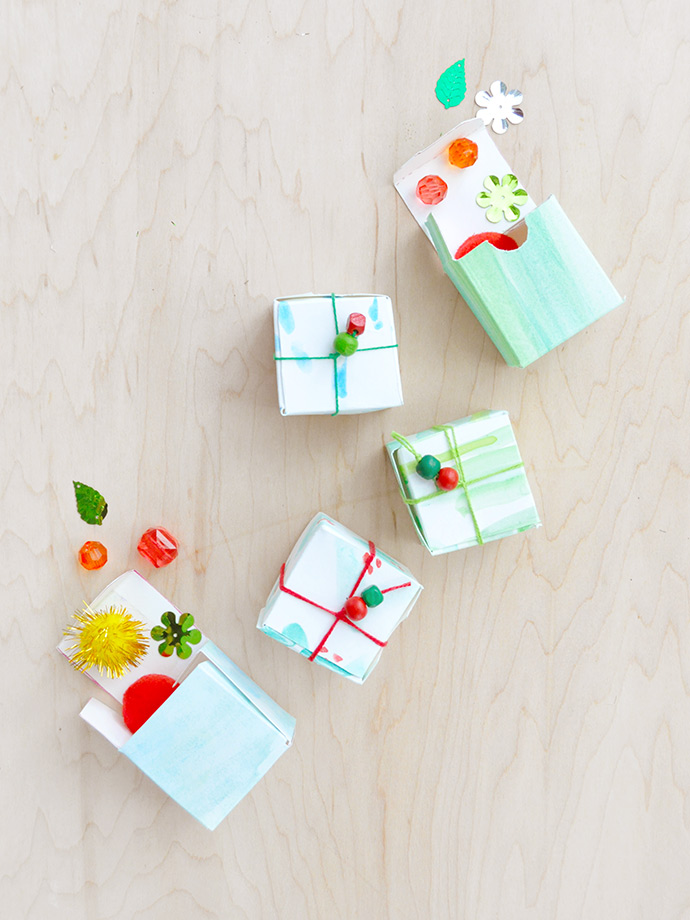 DIY Watercolor Gift Boxes