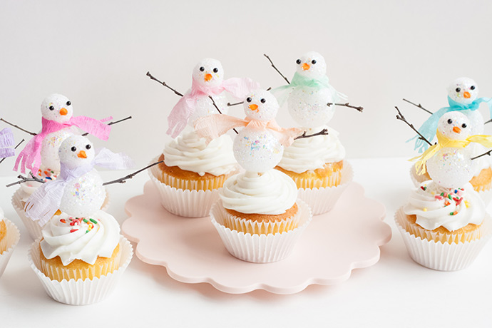 DIY Snowman Cupcake Toppers